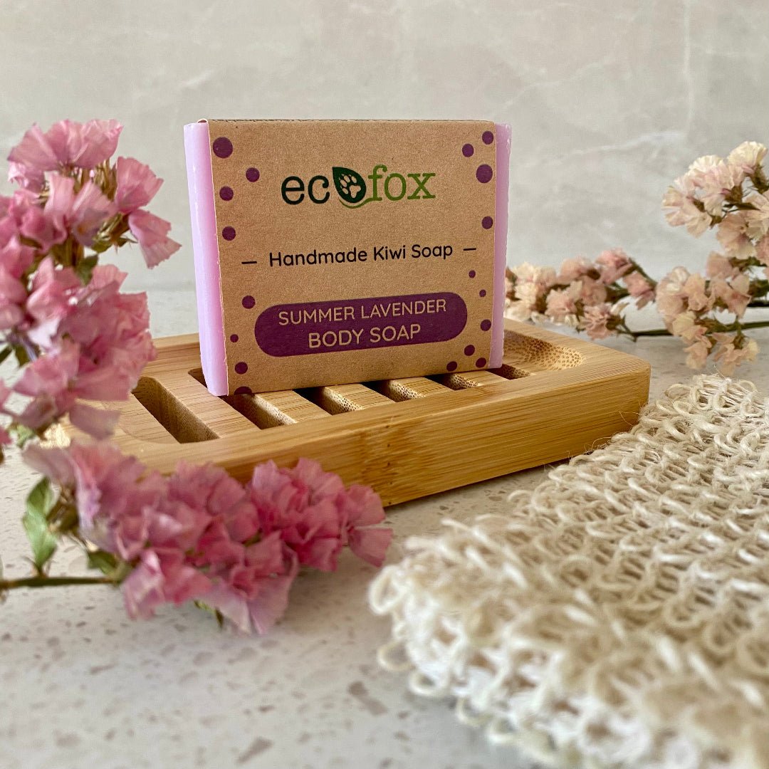 Relaxing lavender-scented natural handmade soap.