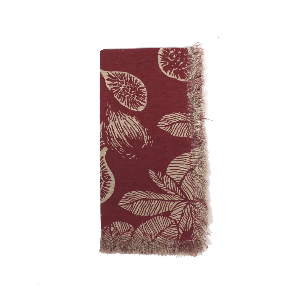 A set of 4 beautiful napkins, each screen printed with a hand drawn fig design.