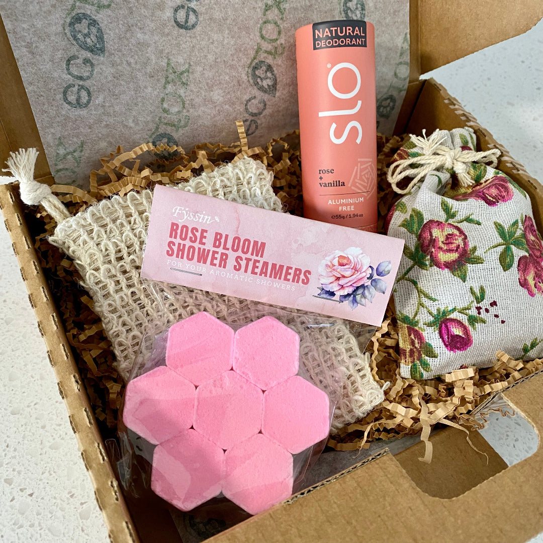 Eco Fox ‘Sweet As’ Rose Bundle featuring natural rose-infused self-care products for a soothing, calming experience.