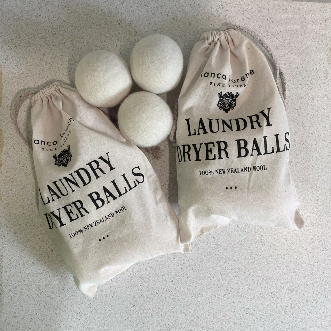 These densely felted dryer balls are made of pure New Zealand wool. 