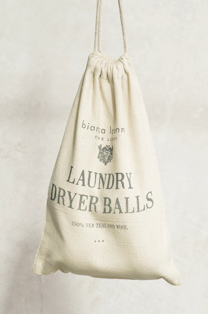 Made from 100% New Zealand wool, these Laundry Dryer Balls will subtly fragrance your linens, while bouncing about your dryer.