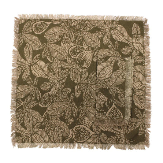 A set of 4 beautiful napkins, each screen printed with a hand drawn myrtle flower design.