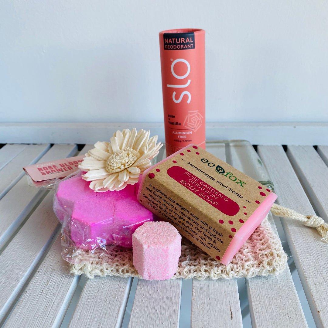 Eco Fox Sweet As Rose Bundle with rose-infused body care products – perfect for relaxation and everyday pampering.
