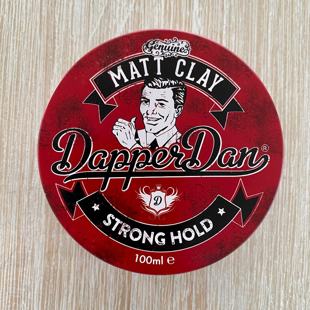 Dapper Dan's hair styling products featuring Matt Clay.