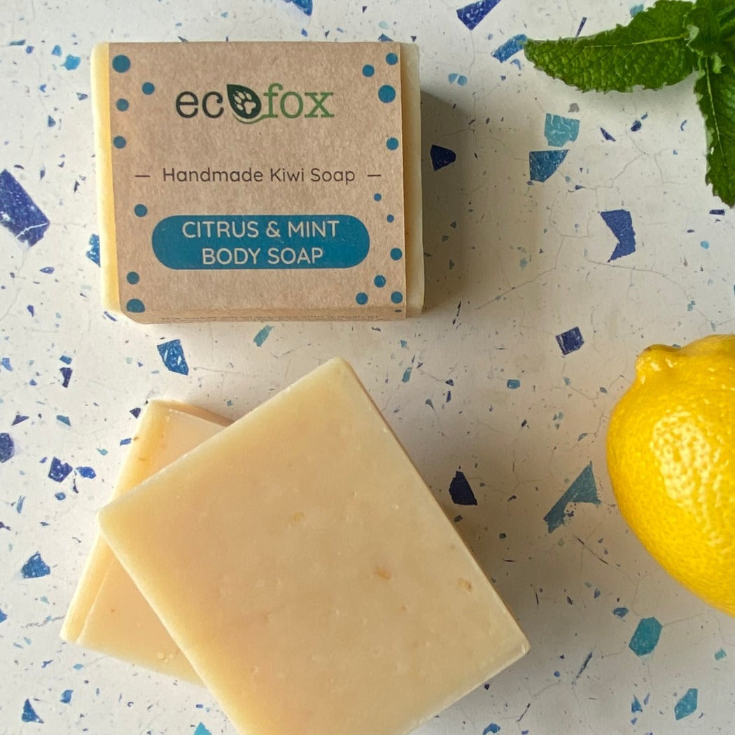 Citrus and Mint natural handmade body soap bar
