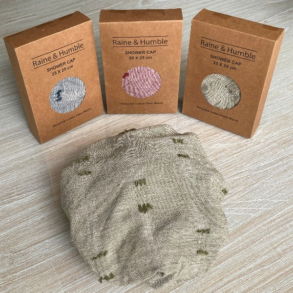 Eco friendly Shower Caps are made from recycled cotton